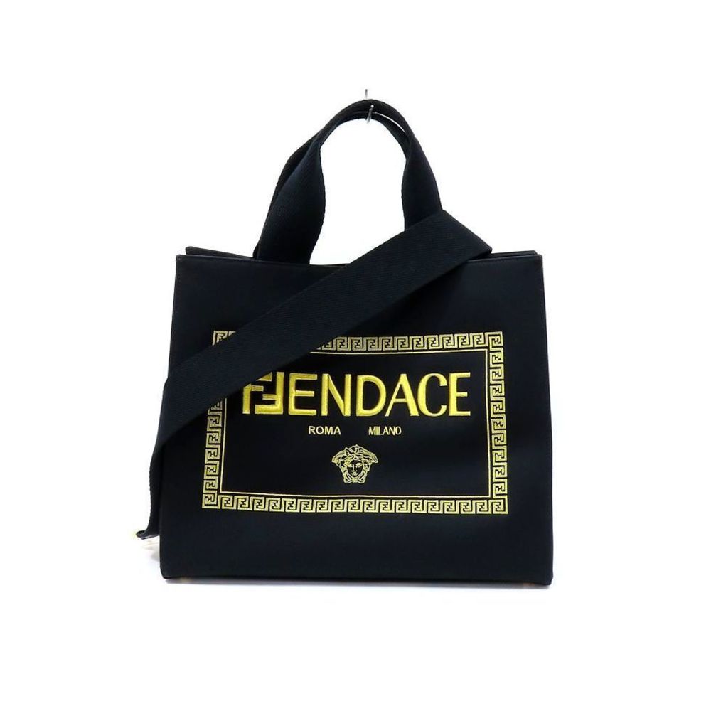 Fendi x Versace Black Fenderce Tote Bag 2WAY Bag